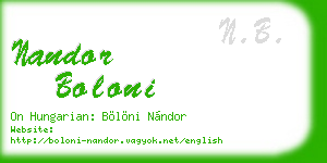 nandor boloni business card